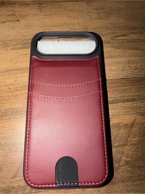 Source Unknown Burgundy Card Slot Phone Case